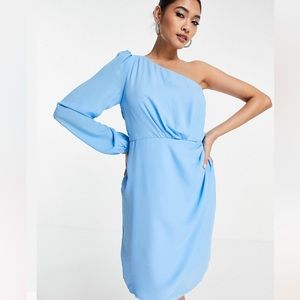 Vila one shoulder dress perfect for this spring-summer in Blue